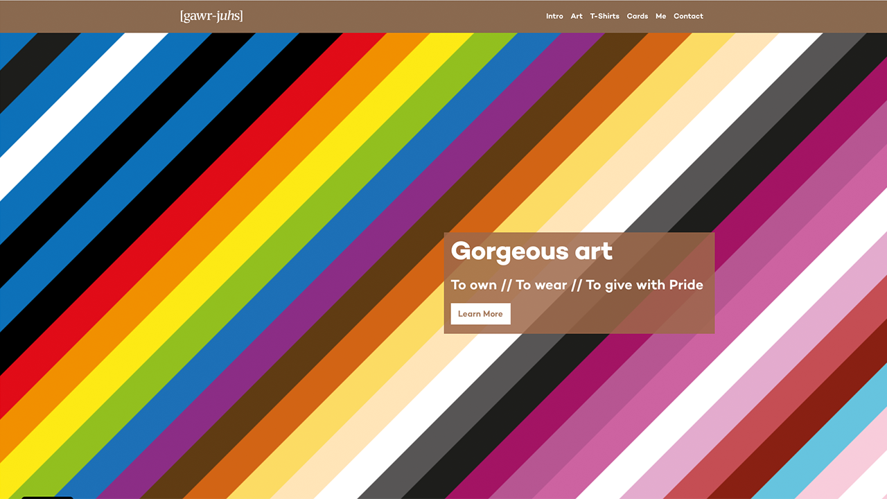 gawrjuhs-art-website-homepage-hero-section-screenshot